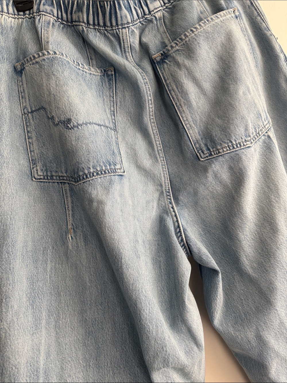 Free People We The Free Light Wash Wide Leg Pleated Jeans NWOT - Picture 12 of 12